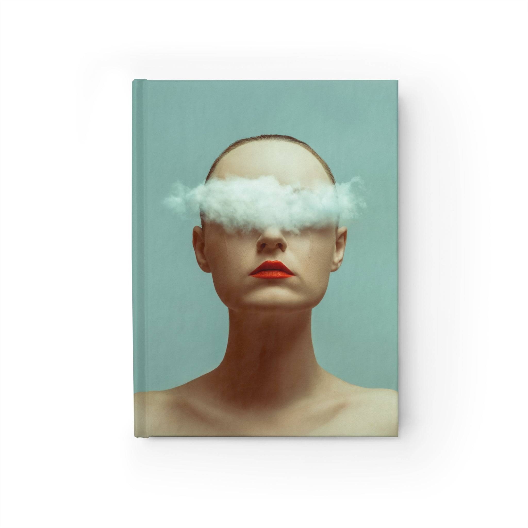 Cloud on woman's face notebook